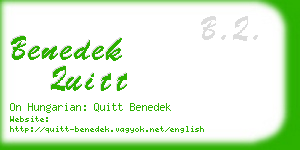 benedek quitt business card
